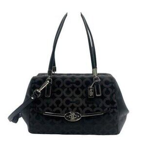 Coach Madeline Black Signature C's Satchel Handbag Purse C